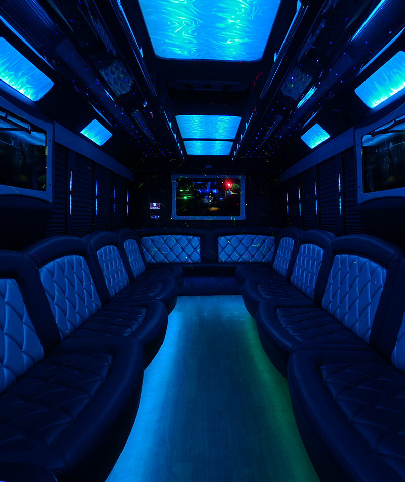 neon lounge party bus