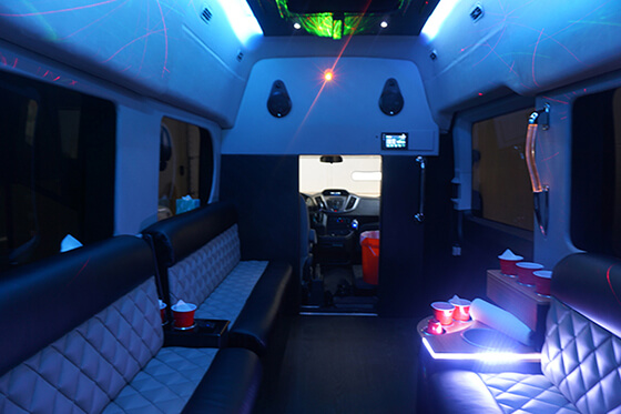 custom designed limo van interior