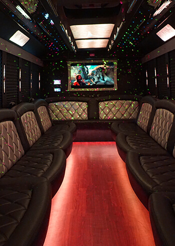 interior party bus charleston, sc